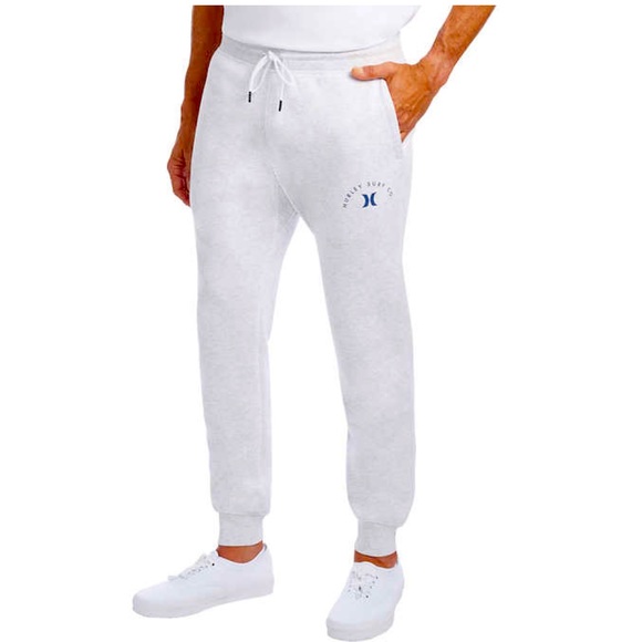 Hurley Men's Fleece Jogger, White (size : M, L, XL, XXL) - Picture 1 of 7